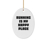 Funny Running Gifts for Men Oval Ornament Decorations Christmas Unique Gifts from Family - Image 1